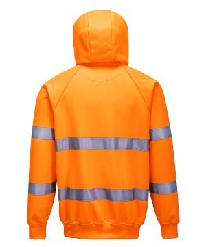 High Visibility Hooded Sweatshirt-orange back