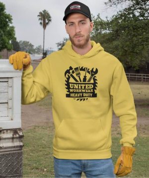 men's heavy duty workwear Hoodies -mustard