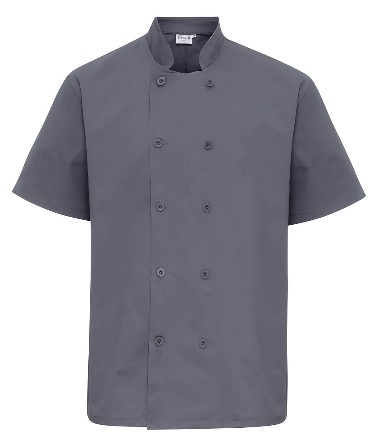 Premier Short Sleeve Chef's Jacket UK - grey chef's jacket