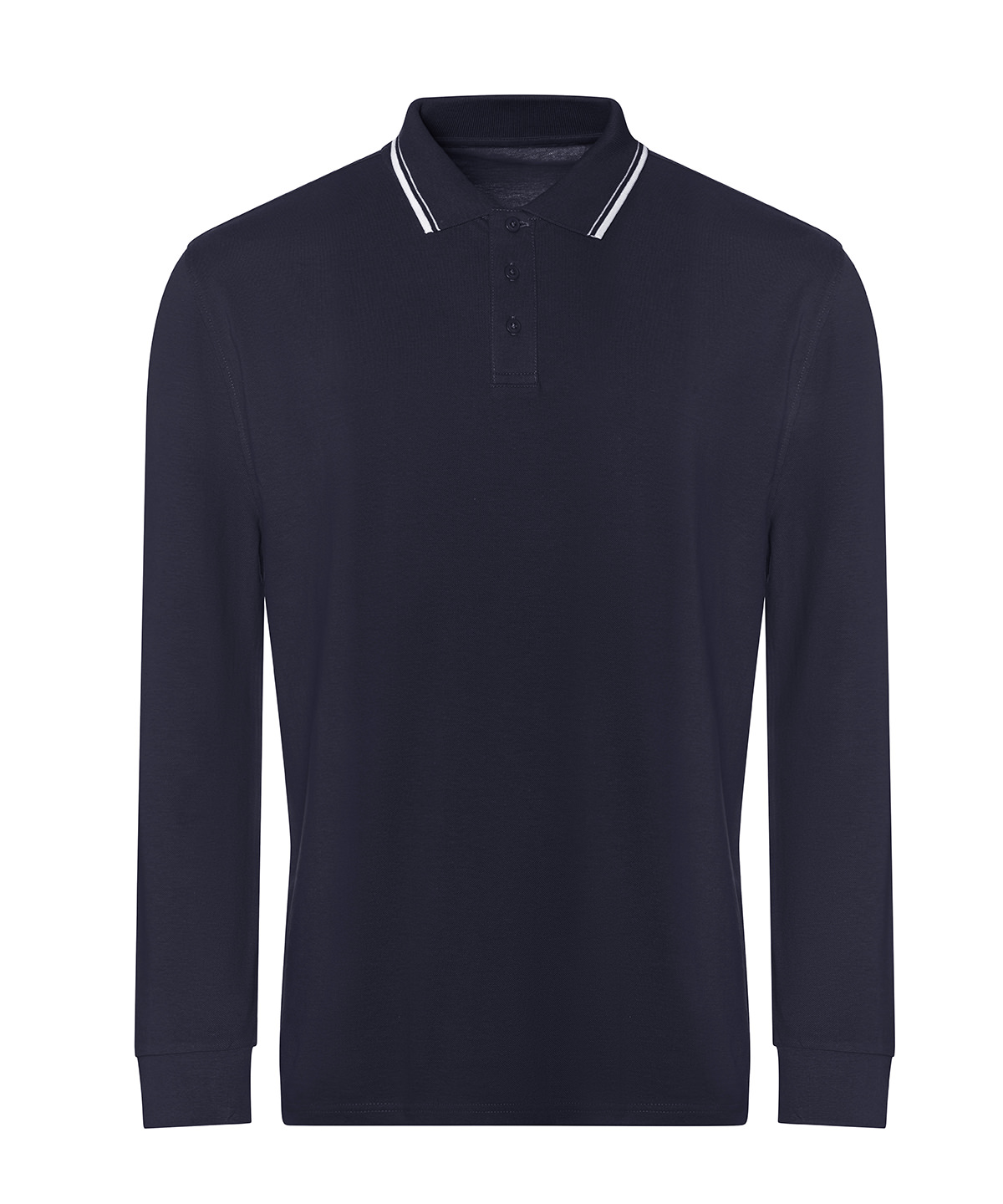Men's Long Sleeve Tipped Polo Shirt - navy polo